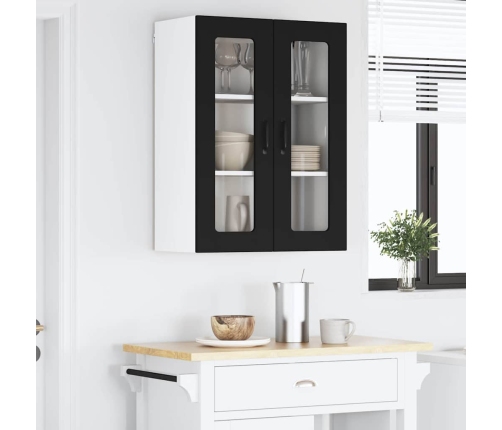 Virtuves Sienas Skapītis Ar Plauktu Melna 60 X 31 X 80 Cm Vidaxl