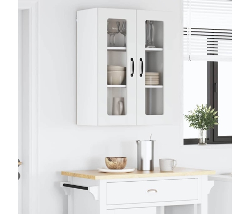 Virtuves Sienas Skapītis Ar Plauktu Augsta Spīduma Baltā Krāsa Vidaxl