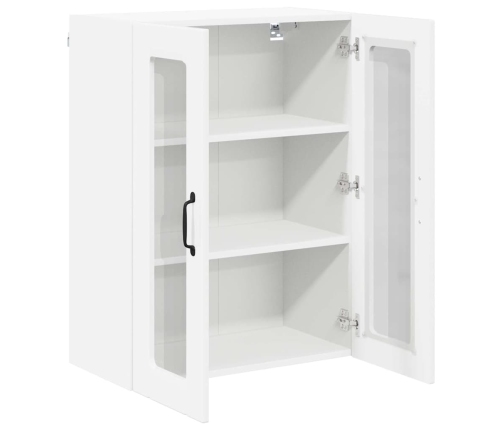 Virtuves Sienas Skapītis Ar Plauktu Augsta Spīduma Baltā Krāsa Vidaxl