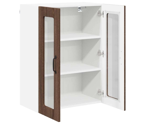 Virtuves Sienas Skapītis Ar Plauktu Brūns Ozols 60 X 31 X 80 Cm Vidaxl