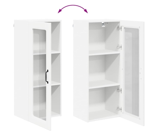 Virtuves Sienas Skapītis Ar Plauktu Augsta Spīduma Baltā Krāsa Vidaxl