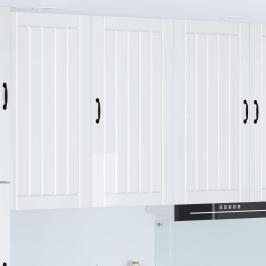 Virtuves Sienas Skapītis Ar Plauktu Augsta Spīduma Baltā Krāsa Vidaxl