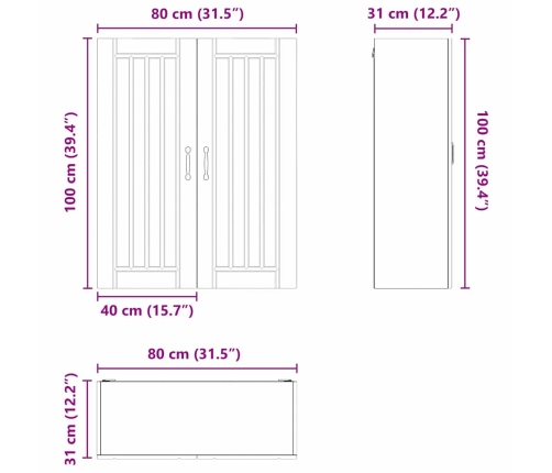 Virtuves Sienas Skapītis Ar Plauktu Melna 80 X 31 X 100 Cm Vidaxl