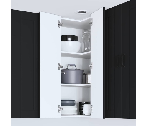 Virtuves Sienas Skapītis Ar Plauktu Melna 57 X 57 X 100 Cm Vidaxl