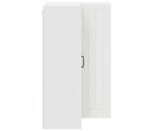 Virtuves Sienas Skapītis Ar Plauktu Augsta Spīduma Baltā Krāsa Vidaxl