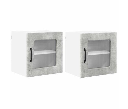 Virtuves Sienas Skapītis 2 Pcs Betona Pelēks 40 X 31 X 40 Cm Vidaxl