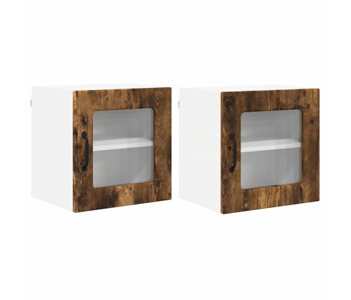 Virtuves Sienas Skapītis 2 Pcs Dūmaka Ozols 40 X 31 X 40 Cm Vidaxl