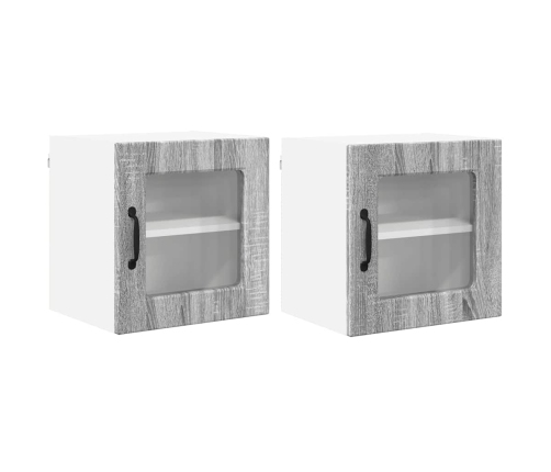 Virtuves Sienas Skapītis 2 Pcs Pelēks Sonoma 40 X 31 X 40 Cm Vidaxl