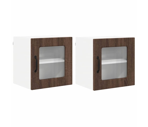Virtuves Sienas Skapītis 2 Pcs Brūns Ozols 40 X 31 X 40 Cm Vidaxl