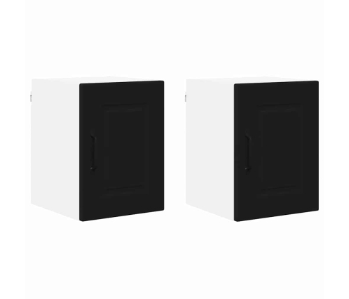Virtuves Sienas Skapītis Ar Plauktu 2 Pcs Melna 30 X 31 X 40 Cm Vidaxl