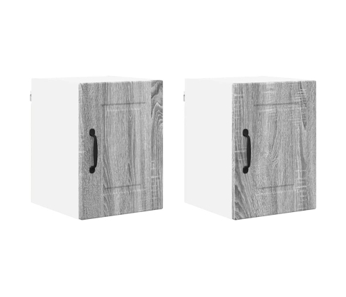 Virtuves Sienas Skapītis 2 Pcs Pelēks Sonoma 30 X 31 X 40 Cm Vidaxl