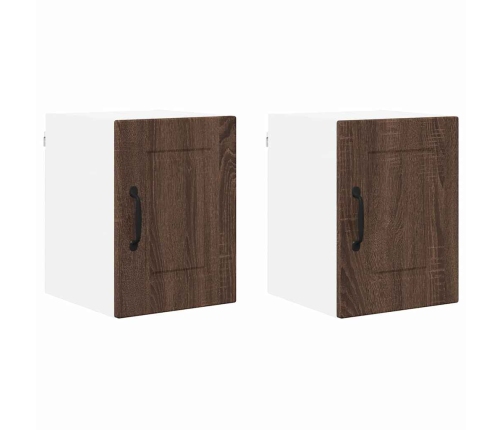 Virtuves Sienas Skapītis 2 Pcs Brūns Ozols 30 X 31 X 40 Cm Vidaxl