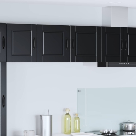 Virtuves Sienas Skapītis Ar Plauktu 2 Pcs Melna 40 X 31 X 40 Cm Vidaxl