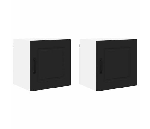 Virtuves Sienas Skapītis Ar Plauktu 2 Pcs Melna 40 X 31 X 40 Cm Vidaxl