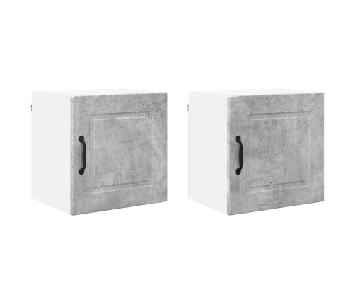 Virtuves Sienas Skapītis 2 Pcs Betona Pelēks 40 X 31 X 40 Cm Vidaxl