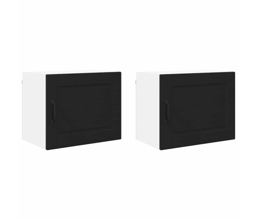 Virtuves Sienas Skapītis Ar Plauktu 2 Pcs Melna 50 X 31 X 40 Cm Vidaxl