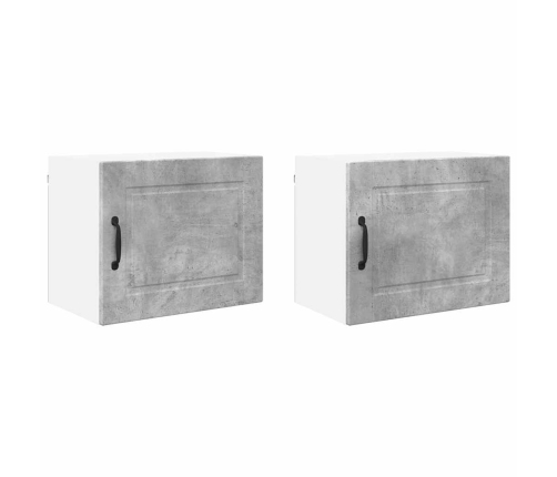 Virtuves Sienas Skapītis 2 Pcs Betona Pelēks 50 X 31 X 40 Cm Vidaxl
