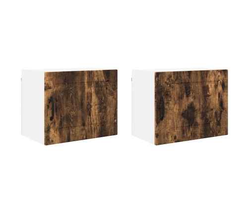 Virtuves Sienas Skapītis 2 Pcs Dūmaka Ozols 50 X 31 X 40 Cm Vidaxl