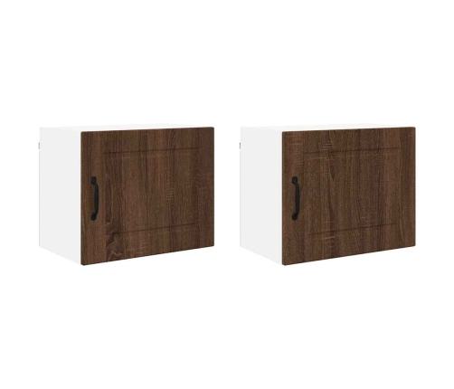 Virtuves Sienas Skapītis 2 Pcs Brūns Ozols 50 X 31 X 40 Cm Vidaxl