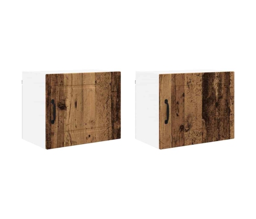Virtuves Sienas Skapītis 2 Pcs Vecs Koks 50 X 31 X 40 Cm Vidaxl