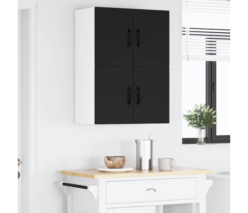 Virtuves Sienas Skapītis Ar Plauktu Melna 60 X 31 X 40 Cm Vidaxl