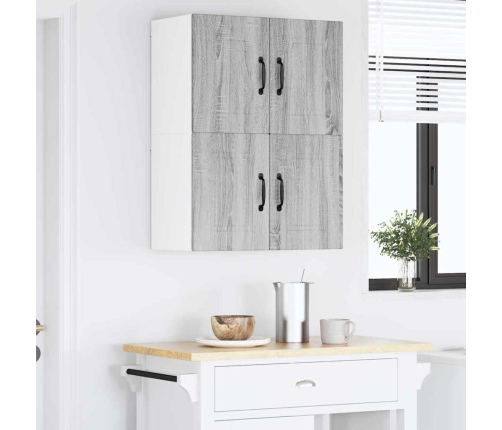 Virtuves Sienas Skapītis 2 Pcs Pelēks Sonoma 60 X 31 X 40 Cm Vidaxl