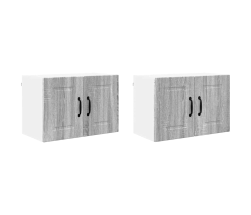 Virtuves Sienas Skapītis 2 Pcs Pelēks Sonoma 60 X 31 X 40 Cm Vidaxl