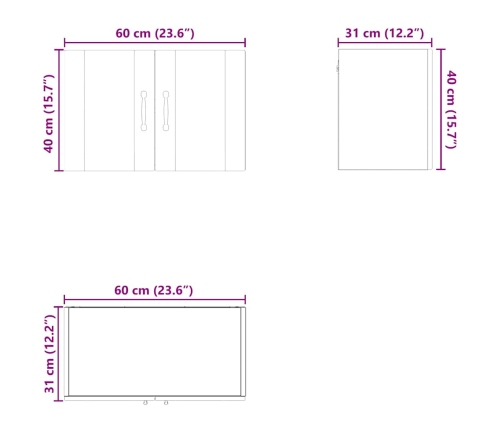 Virtuves Sienas Skapītis Ar Plauktu Vecs Koks 60 X 31 X 40 Cm Vidaxl