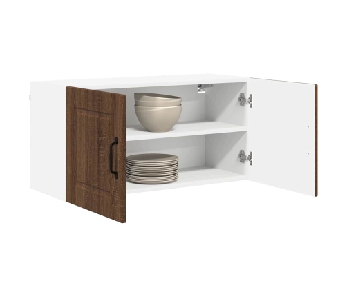 Virtuves Sienas Skapītis Ar Plauktu Brūns Ozols 80 X 31 X 40 Cm Vidaxl