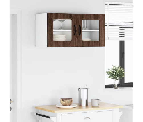 Virtuves Sienas Skapītis Ar Plauktu Brūns Ozols 80 X 31 X 40 Cm Vidaxl