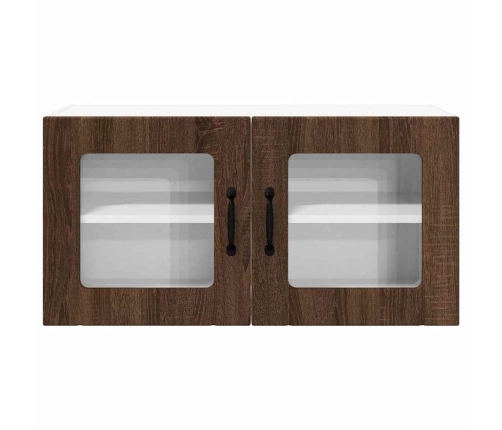 Virtuves Sienas Skapītis Ar Plauktu Brūns Ozols 80 X 31 X 40 Cm Vidaxl