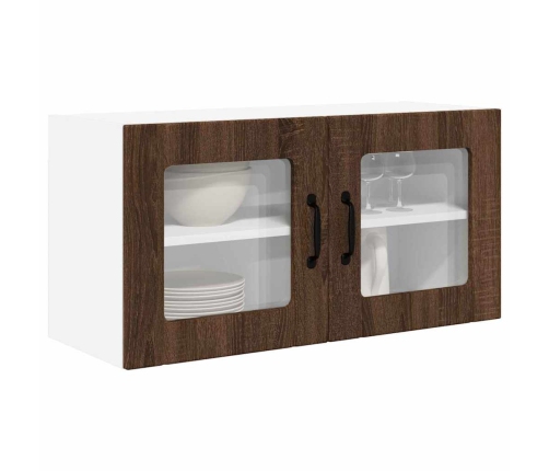 Virtuves Sienas Skapītis Ar Plauktu Brūns Ozols 80 X 31 X 40 Cm Vidaxl