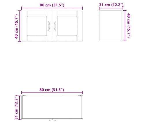 Virtuves Sienas Skapītis Ar Plauktu Brūns Ozols 80 X 31 X 40 Cm Vidaxl