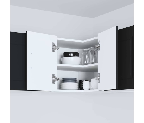 Virtuves Sienas Skapītis Ar Plauktu Melna 57 X 57 X 40 Cm Vidaxl