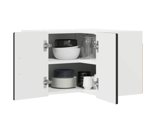Virtuves Sienas Skapītis Ar Plauktu Melna 57 X 57 X 40 Cm Vidaxl