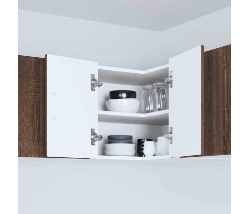 Virtuves Sienas Skapītis Ar Plauktu Brūns Ozols 57 X 57 X 40 Cm Vidaxl