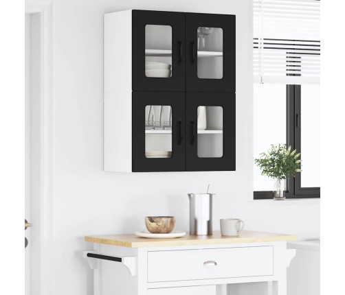 Virtuves Sienas Skapītis Ar Plauktu 2 Pcs Melna 60 X 31 X 40 Cm Vidaxl