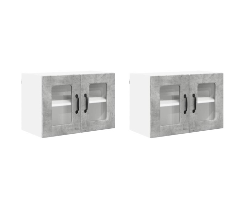 Virtuves Sienas Skapītis 2 Pcs Betona Pelēks 60 X 31 X 40 Cm Vidaxl