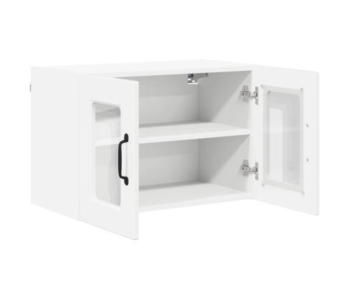 Virtuves Sienas Skapītis Ar Plauktu Augsta Spīduma Baltā Krāsa Vidaxl