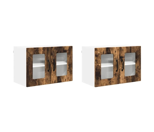 Virtuves Sienas Skapītis 2 Pcs Dūmaka Ozols 60 X 31 X 40 Cm Vidaxl