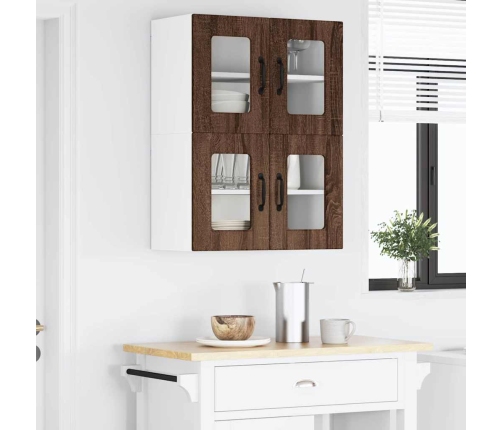 Virtuves Sienas Skapītis 2 Pcs Brūns Ozols 60 X 31 X 40 Cm Vidaxl