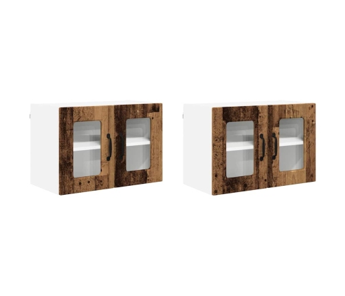 Virtuves Sienas Skapītis 2 Pcs Vecs Koks 60 X 31 X 40 Cm Vidaxl