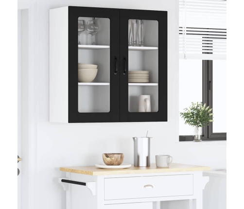 Virtuves Sienas Skapītis Ar Plauktu 2 Pcs Melna 40 X 31 X 80 Cm Vidaxl