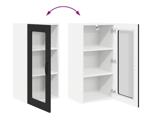 Virtuves Sienas Skapītis Ar Plauktu 2 Pcs Melna 40 X 31 X 80 Cm Vidaxl