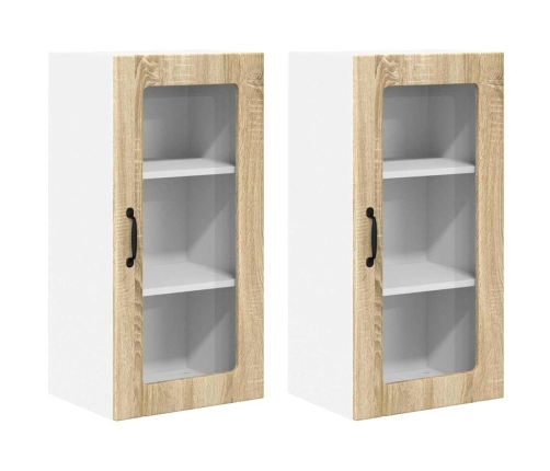Virtuves Sienas Skapītis 2 Pcs Sonoma Ozols 40 X 31 X 80 Cm Vidaxl