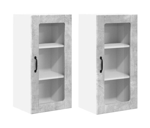 Virtuves Sienas Skapītis 2 Pcs Betona Pelēks 40 X 31 X 80 Cm Vidaxl