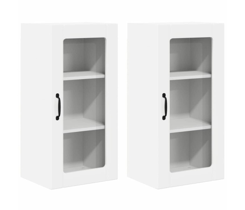 Virtuves Sienas Skapītis 2 Pcs Augsta Spīduma Baltā Krāsa Vidaxl