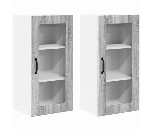 Virtuves Sienas Skapītis 2 Pcs Pelēks Sonoma 40 X 31 X 80 Cm Vidaxl