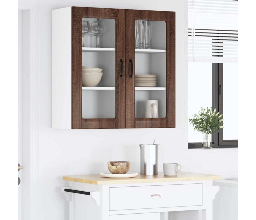 Virtuves Sienas Skapītis 2 Pcs Brūns Ozols 40 X 31 X 80 Cm Vidaxl