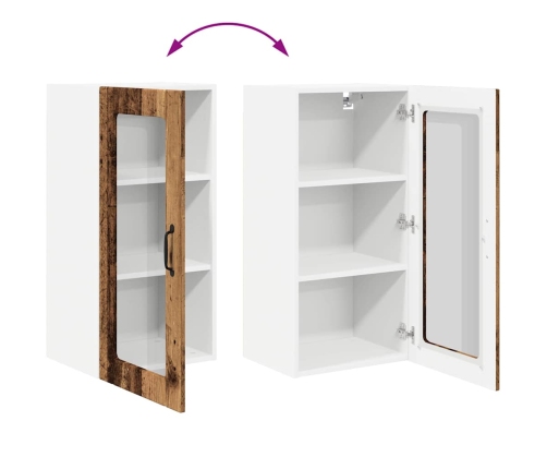 Virtuves Sienas Skapītis Ar Plauktu Vecs Koks 40 X 31 X 80 Cm Vidaxl